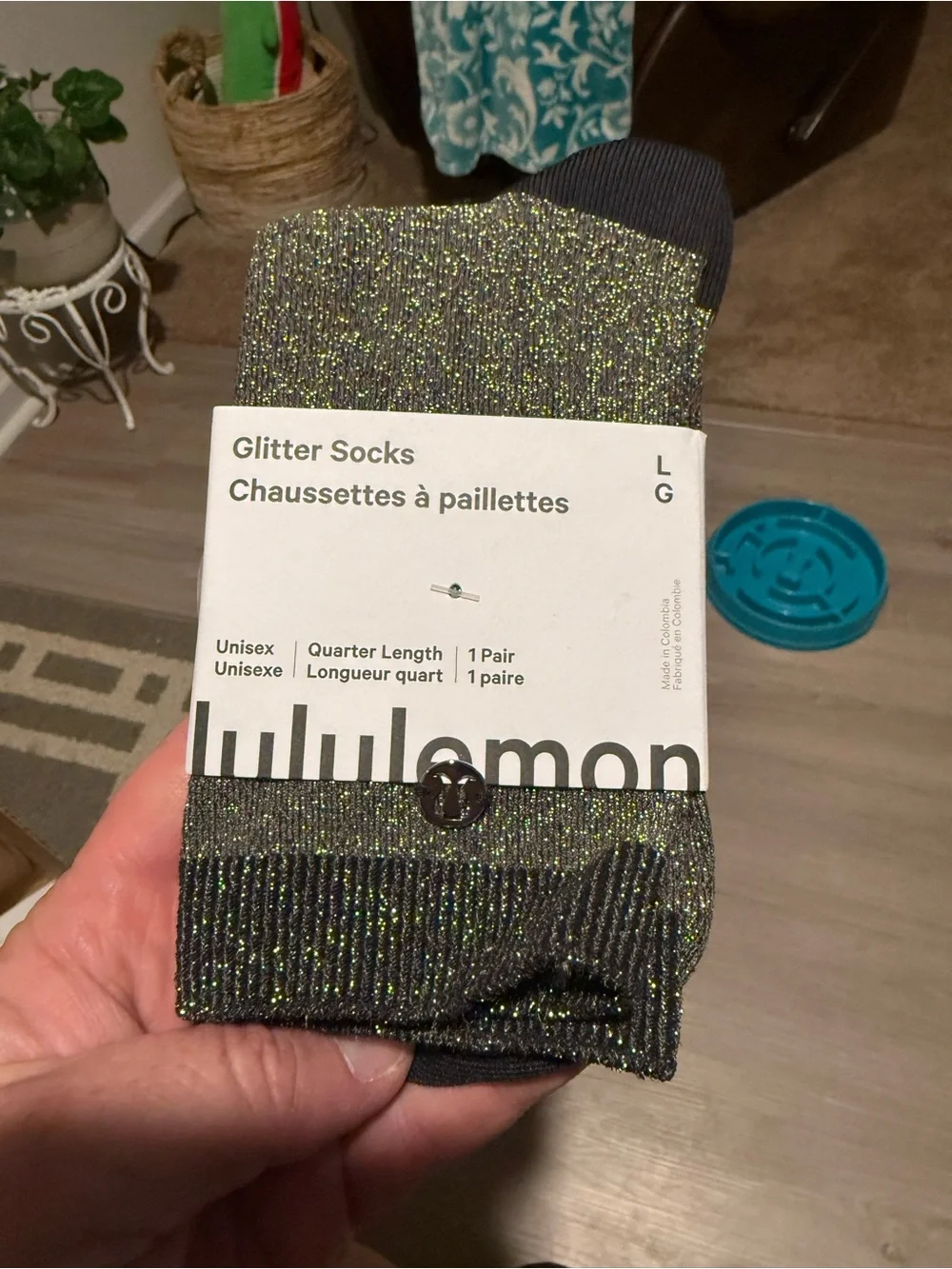 lululemon athletica Metallic Glitter Quarter Socks - Black/Gold
